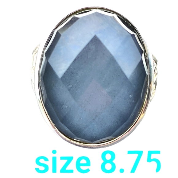 Whitney Kelly Double faceted sterling silver ring size 8.75 unisex Fine … - Picture 1 of 7